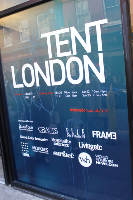 Entrance to Tent London at the London Design Festival September 2012
